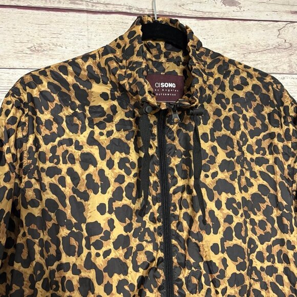 Ci Sono LA Outerwear Leopard Print Rain Jacket Large - Picture 3 of 7